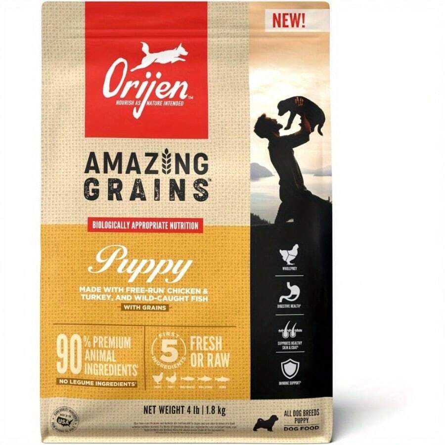 Orijen ORIJEN AMAZING GRAINS Puppy Large Dry Dog Food, High Protein Dog