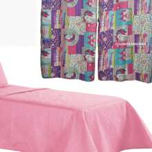 4-Piece Single-Piece Kit With Bedspread + Sheet Set + Curtain - 藕粉色 - 查看 2