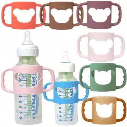 Silikonflaschengriff mit Cartoon Muster, weiche & flexible Flaschenhalterung für den täglichen Gebrauch, passend für die meisten Flaschenhälse