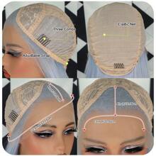 Light Blue Color Wig 26 Inches Long Silky Straight Synthetic Lace Front Wigs 13x4 Free Part Pre Plucked Baby Hair Natural Hairline For Fashion Women Girls Party Daily Vacation Halloween Use Heat Resistant Fiber Glueless Frontal Lace Replacement Wig Ready To Wear - 淺藍色 - 查看 9