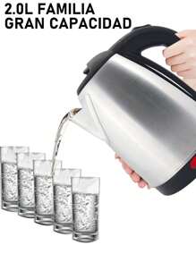 Hervidor eléctrico de acero inoxidable de 2L, hervidor de agua caliente, hervidor inalámbrico - Plateado - Ver 4