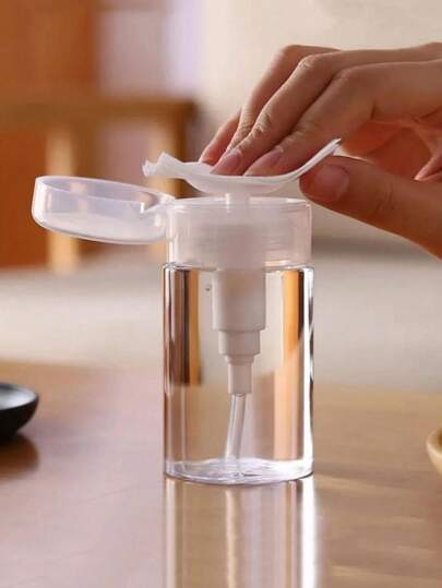 01 件 150/200/300ML 便携式化妆品卸妆液储存瓶 - 易于使用的下推式液体泵送系统，紧凑型化妆品收纳盒，带空瓶设计，适合旅行和家庭使用 - 非常适合存放卸妆液、爽肤水和精华液、面部爽肤水和乳液，随时随地收纳旅行必需品，旅行配件，旅行必备品，海滩度假，暑假，学校配件，返校用品