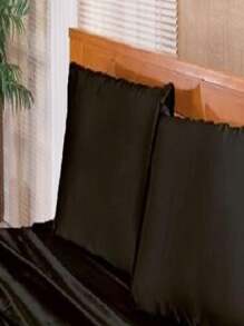 Satin Pattern Double Bed Sheet Set - 4 Pieces - 黑色 - 查看 1