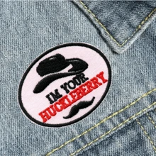 I'm Your Huckleberry Cowboy Hat Punk Rockstar Cartoon Embroidered Patch DIY Sewing Applique Decal Accessory For Clothes, Shoes, Bags, Jackets - Multicolor - View 3