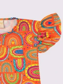 Summer Set Girl Rainbow Blouse And Shorts - Naranja - Ver 3