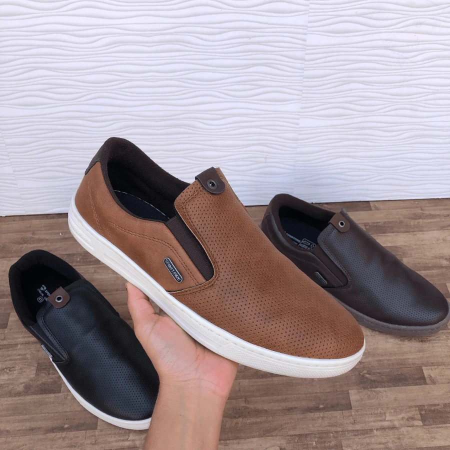 Original Yacht Shoe Super Comfortable Elastic Slip On Tennis Shoes - Black Brown Caramel Sneakers - 駝色 - 查看 1