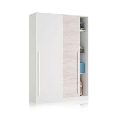 Duehome Armario Elliot 120 2 puertas correderas, armario ropero de diseño moderno con sistema deslizante que optimiza el espacio en dormitorios pequeños o medianos, ideal para organizar ropa y accesorios gracias a su distribución interior funcional, estructura resistente y apertura cómoda que facilita el acceso sin invadir el espacio frontal.