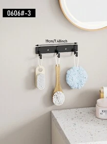 1个黑色门后挂钩，铝制免钻孔浴室厨房挂钩，壁挂式衣帽架浴室配件浴室工具