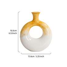 1pc Nordic Style Colorful Circle Shaped Resin Vase, Handpainted Home Decor Vase For Living Room, Entryway, Vase For Dried Flowers, Suitable For Table Decoration In Home, Hotel - Multicolor - View 11