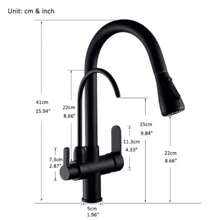 Modern Kitchen Tap, Kitchen Tap With Purified Water, Pull-Out Kitchen Tap - Black - View 5