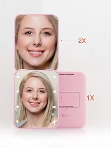 LED Pocket Makeup Mirror, 1X/3X Magnified LED Mini Compact Travel Makeup Mirror, Double-Sided Compact Mirror With Lights, Portable, Wallet Mirror, Folding, Hand-Held, Small Lighted Compact Mirror For Gift,Makeup,Cheap,Room Decor,Vanity,Travel,Bedroom,Makeup Accessories,Mirror,Vanity Mirror,Cheap,Stocking Stuffers,Makeup,Makeup Tools,Cheap Stuff,Gifts,Gifts For Women,Christmas Gifts - White - View 3