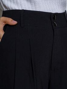 Women's Wide Leg Pants With Pocket, Marrant Fabric - màu đen - Xem 10