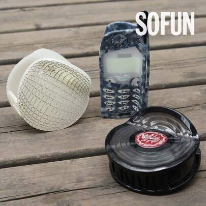 1 Piece Personalized Acetate Antique Phone, Disco Ball,Vinyl Record,Hair Claw Clip Personalized Women's Hair Clip,Hair Accessories,Claw Clips,Hair Jaw Clip,Hair Clutch Fall Winter For Vacation Outfits Woman