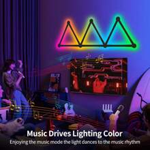 Smart WiFi LED Wall Lights, 16M+ Color Dimmable Gaming Light Works With Alexa And Assistant, Music Sync, DIY And Timer Feature, RGB Light Bars For Gaming Room, Bedroom (9 Pcs,Black) - Black - View 6