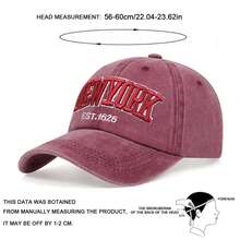 1 件装男士纽约刺绣棒球帽，可调节遮阳帽，适合休闲、旅行、海滩、春季和秋季 - 彩色 - 查看 2