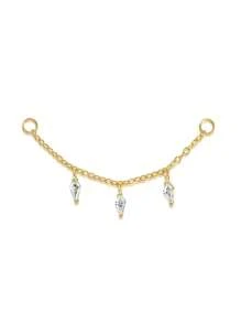 1Pc Asymmetrische Zirkonia Hanger 925 Sterling Zilveren Mini Oorbel Voor Vrouwen Zoete Stijl Geperforeerde Ketting Met Stud Oorbel Geschikt Voor Bruiloft Bruidssieraden