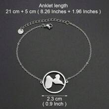 1pc France Guadeloupe Map Bracelet For Women Stainless Steel Jewelry Foot-Chain - Multicolor - View 4