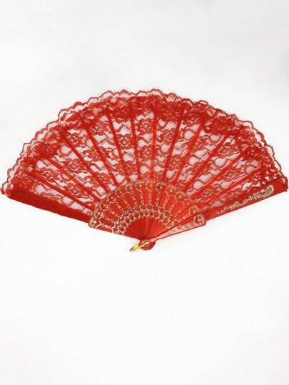 1 قطعة مروحة تطوي من الدانتيل للنساء، مناسبة لملابس الحفلات وعيد الحب وعيد الهالوين
