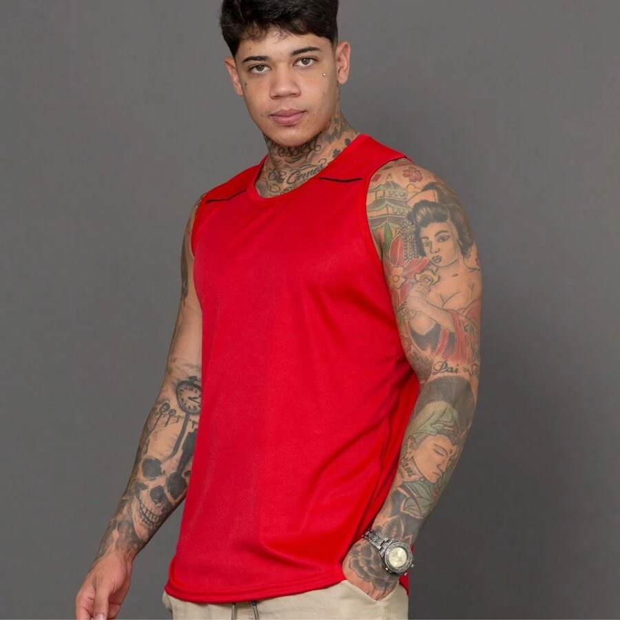 Men's Dry Fit Sports Tank Top For Gym Walking - Đỏ - Xem 1