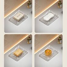 1 pièce Boîte à savon pour égoutter l'eau, boîte à savon de salle de bain, plan de travail, support à savon non perforé, boîte à savon de salle de bain, décoration de salle de bain, décoration d'automne, rentrée scolaire - Multicolore - Voir 7