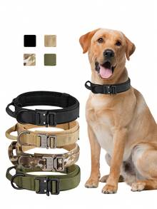1个带扣狗项圈，适合中大型犬，带魔术贴可挂名牌，耐用战术宠物项圈 - 彩色 - 查看 7
