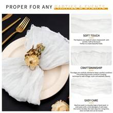 84Packs Gauze Cheesecloth Napkins 20X 20Inch  Wrinkled Dinner Napkins, Rustic Boho Napkins Soft Cotton Cloth Napkins For Wedding Party Event Dinner Table Christmas Decoration - White - View 3
