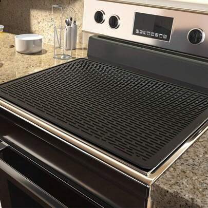 Stove Covers For Stove Top - Silicone Electric Stove Cover Mat - 28 X 20 Ceramic Stove Guard Stove Top Protector, Heat Resistant Glass Cooktop Cover, Dish Drying Mats For Kitchen
