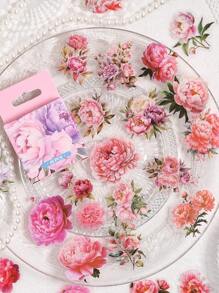 1 scatola 45 pezzi Adesivi decorativi romantici rosa per piante e fiori per scrapbooking