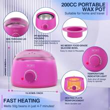 Waxing Kit 69 Items, Halloween/Christmas Holiday Gift WUWUVISTA Hair Removal Hard Wax Kit With Wax Warmer,Waxing Beads For Women Men For Face/Brazilian/Full Body/Bikini/Sensitive Skin - 粉紅色的 - 查看 8