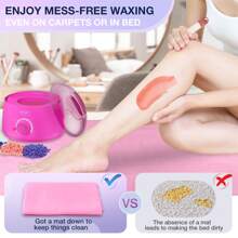 Waxing Kit 69 Items, Halloween/Christmas Holiday Gift WUWUVISTA Hair Removal Hard Wax Kit With Wax Warmer,Waxing Beads For Women Men For Face/Brazilian/Full Body/Bikini/Sensitive Skin - 粉紅色的 - 查看 3