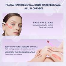 Waxing Kit 69 Items, Halloween/Christmas Holiday Gift WUWUVISTA Hair Removal Hard Wax Kit With Wax Warmer,Waxing Beads For Women Men For Face/Brazilian/Full Body/Bikini/Sensitive Skin - 粉紅色的 - 查看 9