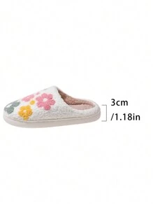 Chinelos Domésticos Fashionáveis e Fofos com Padrão Floral, Macios, Confortáveis, Antideslizantes e Duráveis para o Inverno