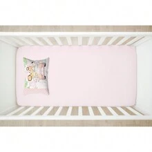 Sonho Baby 2-Piece Crib Sheet Kit (Fitted Sheet + Printed Pillowcase) Baby Room Decoration - SAFAR* 粉紅色車 - 查看 2