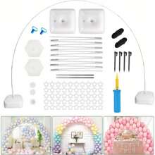 Balloon Arch Stand Reusable Balloon Arch Kit 10FT Adjustable Balloon Arch Stand Set Frame For Birthday Decorations Wedding Graduation Anniversary Graduation Party New Year Black - White - View 2