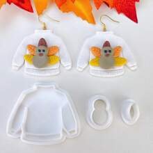 3 件感恩节/秋季火鸡毛衣聚合物粘土耳环切刀火鸡粘土切刀秋季聚合物粘土切刀秋季粘土切刀 - 白色 - 查看 7