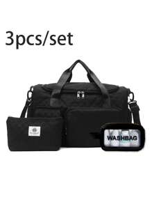 3pcs Travel Bag Set, Multi-Functional Multi-Pocket Shoe Bag, Wet & Dry Separation, Toiletry Bag, Cosmetic Bag, Skincare Bag, Portable Large Capacity Adjustable Zipper Commuter Bag, Travel, Fitness, Outdoor, Business, School, Holiday Gift - Multicolor - View 13