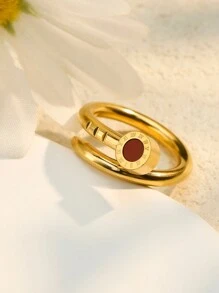 1 Stück vintage Ring mit römischen Ziffern, mehrfarbig, für Frauen und Männer, Paarungsringe, modischer rostfreier Stahlring, anlaufgeschützt, Fingerring Schmuck