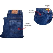 Comfortable Straight Men's Bermuda Jeans. - 藍色 - 查看 3