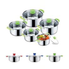 Juego de ollas soperas de acero inoxidable. - Verde - Ver 1