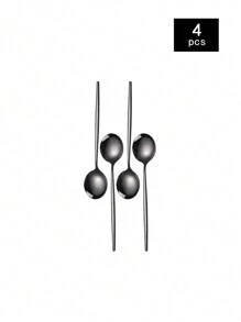 1/4/8/12 piezas Cucharilla pequeña de acero inoxidable, cucharilla para revolver café, cucharilla de postre, útiles escolares, regalo de Navidad
