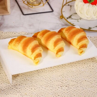 1pc Soft Slow Rebound Bread Food Prop Model Croissant Bread, PU Material Sample Display