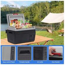 Smad 50L Car Refrigerator 12/24 D C Portable Refreigerator 2 Way Lid Opening Car Fridge With Removeble Basket Wheels Led Lighting -4℉-68℉ For Camping RV Travel And Home - US B Type Plug(110-127V) - View 8