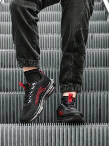 Men's Knitted Upper Breathable Height-Enhancing Shock-Absorbing Sports Shoes Are Fashionable And Versatile, Suitable For Daily Campus Wear And Casual Sports Shoes