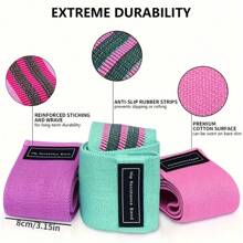 1/3pcs Fitness Elastic Bands With Resistance Level, Exercise Training Tension Fabric Belt For Body Stretching, Yoga Pilates Workout Equipment,Suitable For Gym And Home Workouts