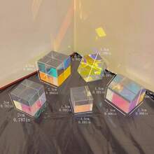 Glass Optical Prism Refraction Kaleidoscope Sunlight Catcher Cuboid Multi-Facet Pendant Necklace Decor For Window Sill Desk - AB - View 3