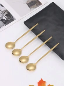 1/4/8/12 piezas Cucharilla pequeña de acero inoxidable, cucharilla para revolver café, cucharilla de postre, útiles escolares, regalo de Navidad