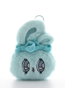 New 4-Color Cute Big-Eye Sweet Heart Rabbit Plush Toys, Keychain Figures, Net Celebrity Rabbit Coin Purse Earphone Case