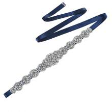 1 pieza Cinturón de boda, cinturón de strass de plata y perlas falsas hecho a mano, accesorio de vestido de noche, accesorio europeo y nupcial. Accesorios del Día de San Valentín - cinturón de boda de diamantes - Ver 14