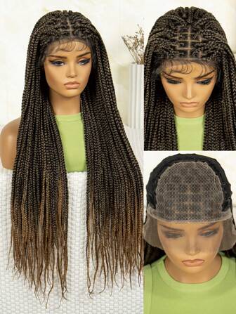 9*6 合成蕾丝假发 3 股细编织多色纤维假发