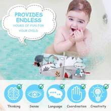 Soft Fabric Animal Tail Baby Teething Book, Durable Non-Tear Early Educational Sensory Toy